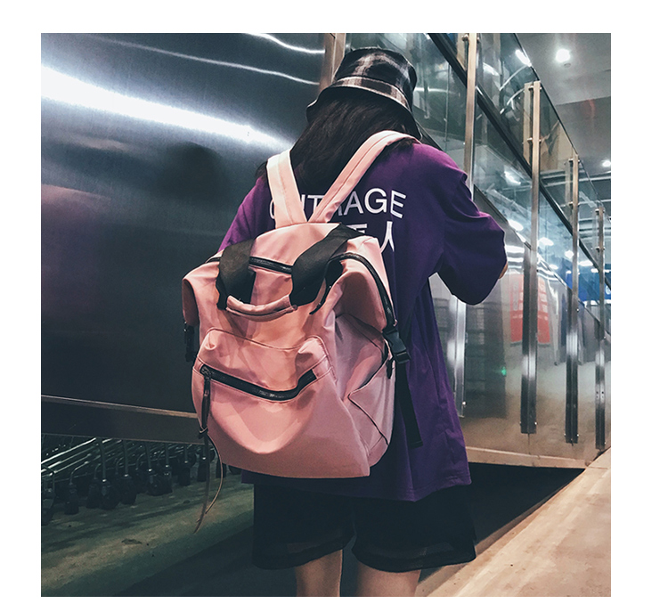 Ins túi lửa phiên bản Hàn Quốc của ulzzang Harajuku ba lô nữ công suất lớn Sen hoang cảng gió ba lô thủy triều - Ba lô cặp đi học nữ cấp 2