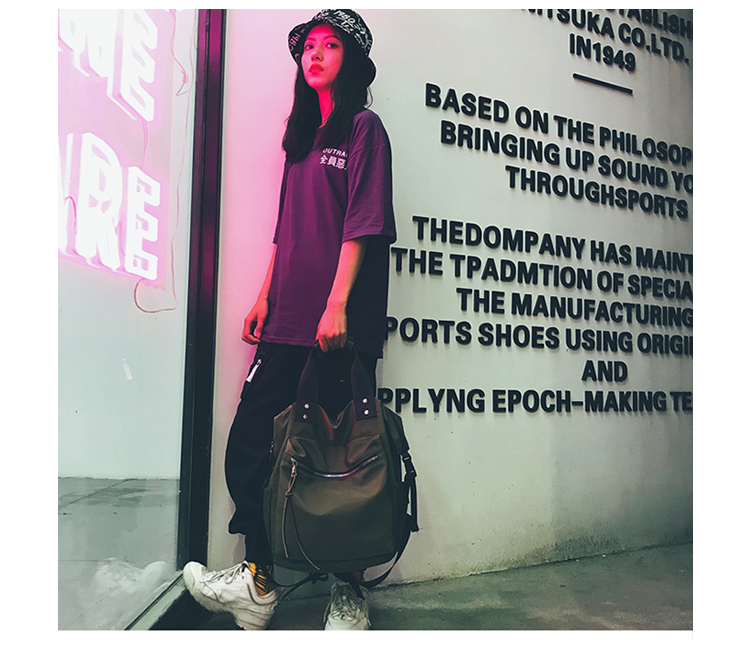 Ins túi lửa phiên bản Hàn Quốc của ulzzang Harajuku ba lô nữ công suất lớn Sen hoang cảng gió ba lô thủy triều - Ba lô cặp đi học nữ cấp 2
