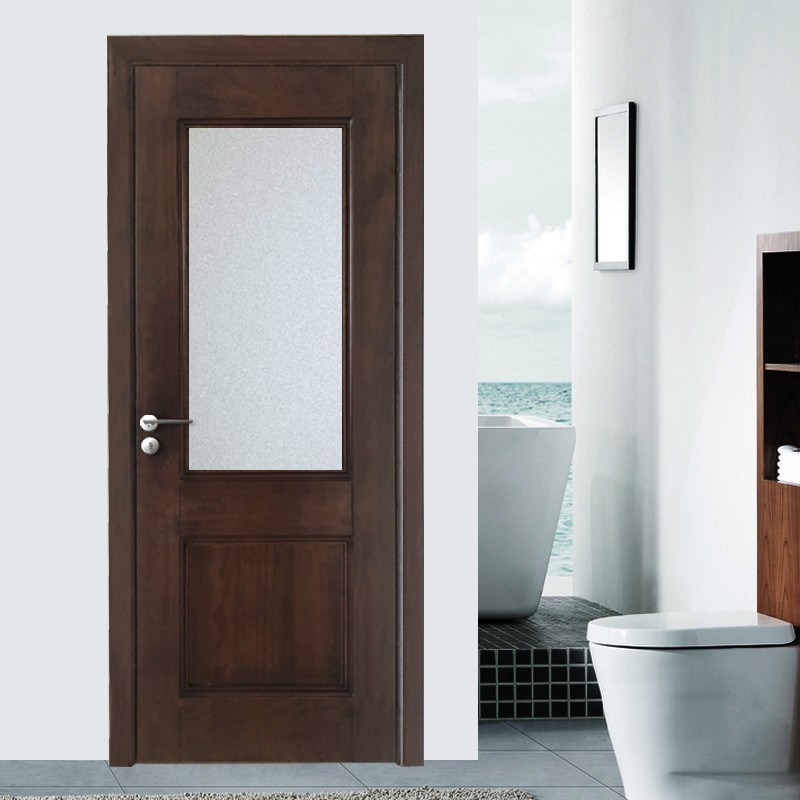 Maiji pure solid wood log door red walnut interior door kitchen bathroom glass door dressing room door solid wood composite door home