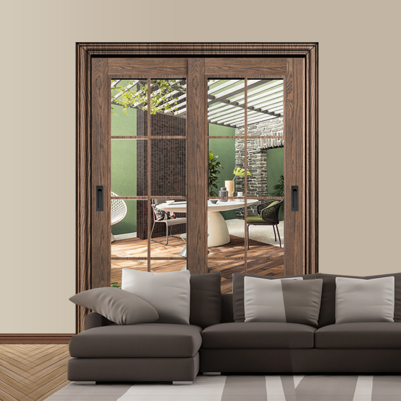 McJi Kitchen Moving Door glass door Kitchen Sliding Door North American Red Oak Wood Glass Moving Door Glass Sliding Door-Taobao