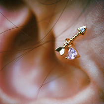 One arrow through the heart nail Super Flash ear bone nail cute design sense Korean small love Diamond cartilage nail exquisite Hyuna