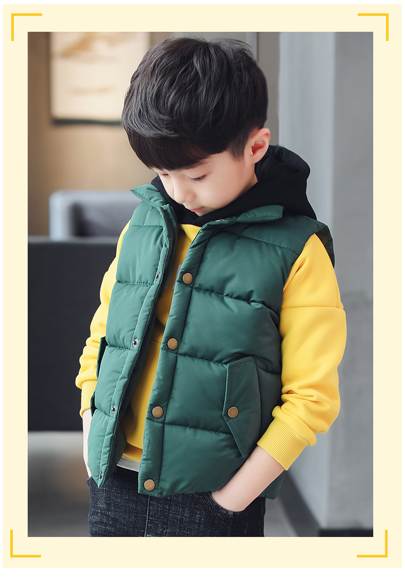 Áo vest bé trai cotton 2018 mới thu đông mới áo gile phao trẻ em