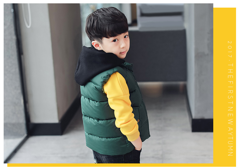 Áo vest bé trai cotton 2018 mới thu đông mới áo gile phao trẻ em