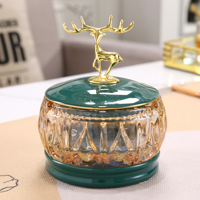 Glass Ceramic Tobacco Ashtray Light Lavish Tobacco-cylinder tea table Home with lid office Decorative European-style Individuality Trend Customized