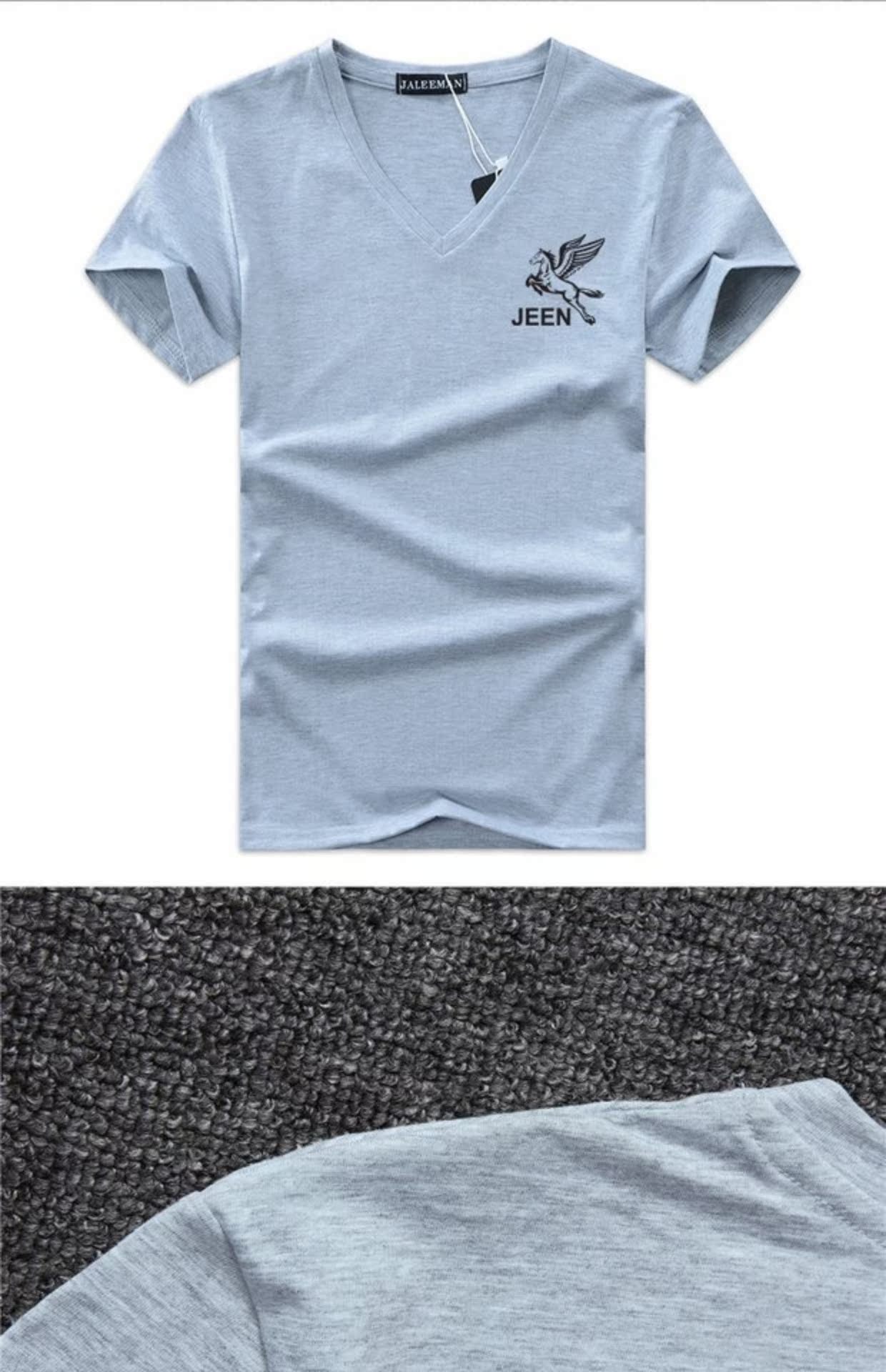 Mùa hè mới nam V-cổ ngắn tay áo thun cotton in chất béo lỏng và béo cộng với áo sơ mi nửa đáy tay áo XL áo thun polo