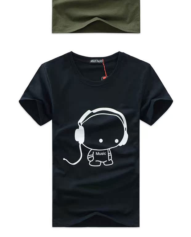 Mùa hè mới cotton nửa tay áo thun nam tay ngắn Quần áo nam béo cộng với phân bón XL người béo áo thun rộng áo thun trắng nam