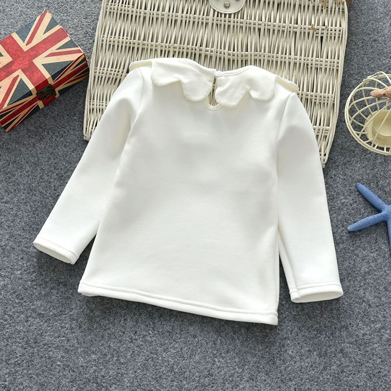 Quần áo mùa đông cho bé gái mới 1-3 tuổi Trẻ sơ sinh trẻ sơ sinh cộng với áo nhung dày bằng vải cotton ấm áp áo thun hàng đầu