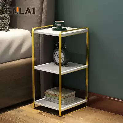 Nordic light luxury bedside rack small apartment narrow cabinet multi-layer storage bedroom bedside small cabinet storage cabinet 25cm