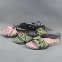  US single 2021 new summer wild bow flat bottom soft bottom non-slip word drag lightweight slippers for women to wear outside