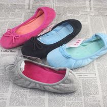 UK Single Winter Girls Plus Suede Bean Shoes Flat Bottom Pregnant Women Shoes One Foot Pedal Sloth Shoes Soft Flat-bottomed Dance Shoes