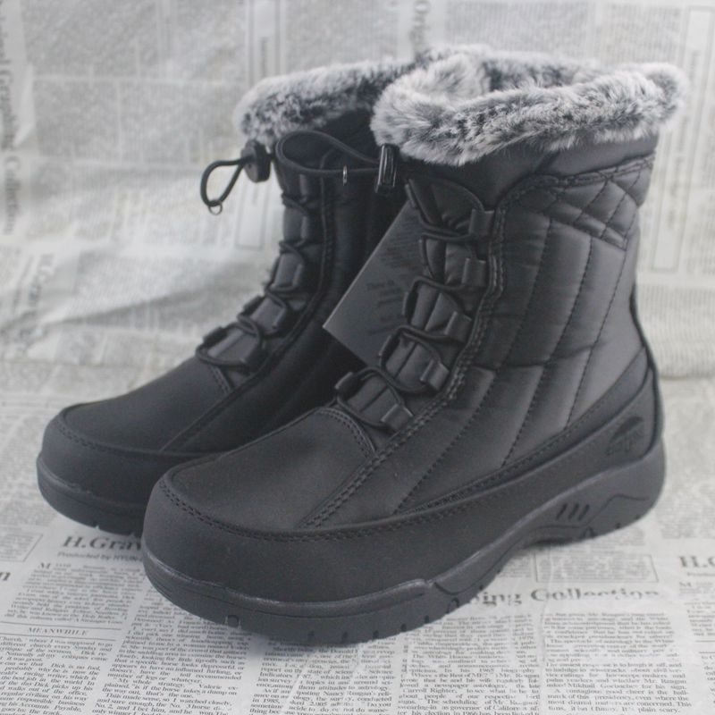 Old Beauty Single Winter New Girls Fashion Snowy Boots Waterproof Non-slip Snowshoes Outdoor Warm Mid-Tube Boots Glint