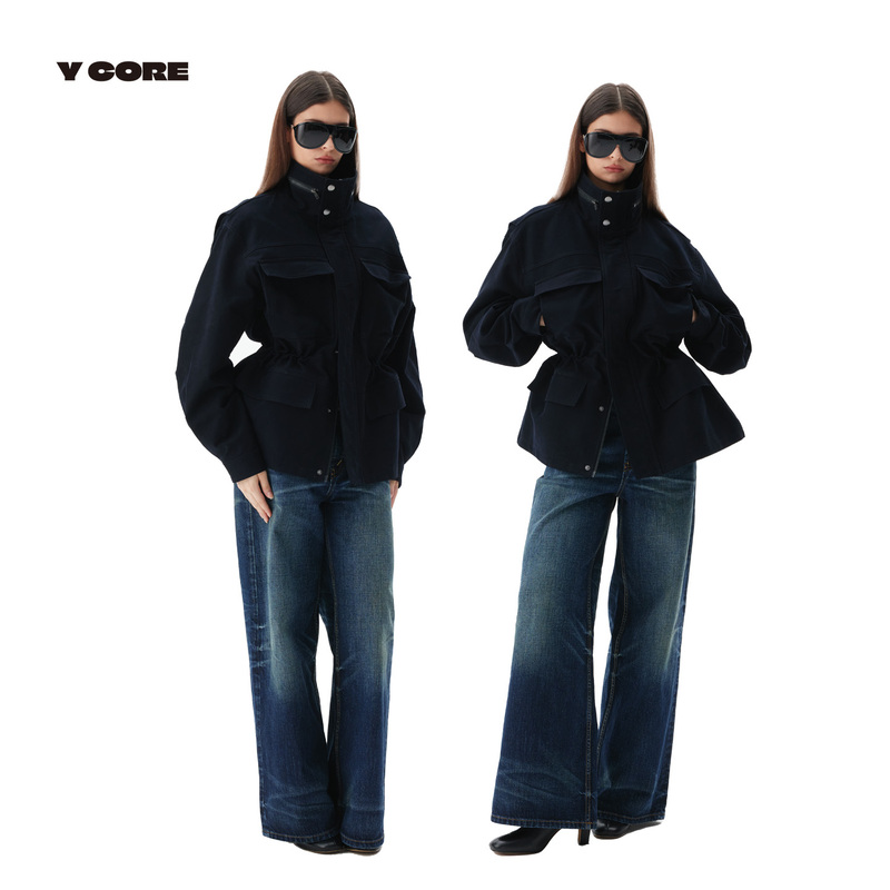 Ycore French Workwear Mole Skin Drawstring Pocket Multifunctional Windproof Jacket