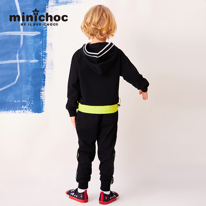 Minichoc trẻ em thời trang Set Thu Outfit New Mid-Big Kids Basic Thể thao Hai mảnh thời trang Tide.