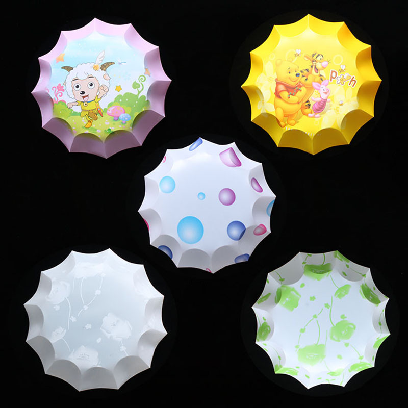 Round Old-Style Ceiling Light Pp Magnetic Lampshade Iron-Absorbing Lampshade Shell Bedroom Lampshade Children's Room Lighting Accessories