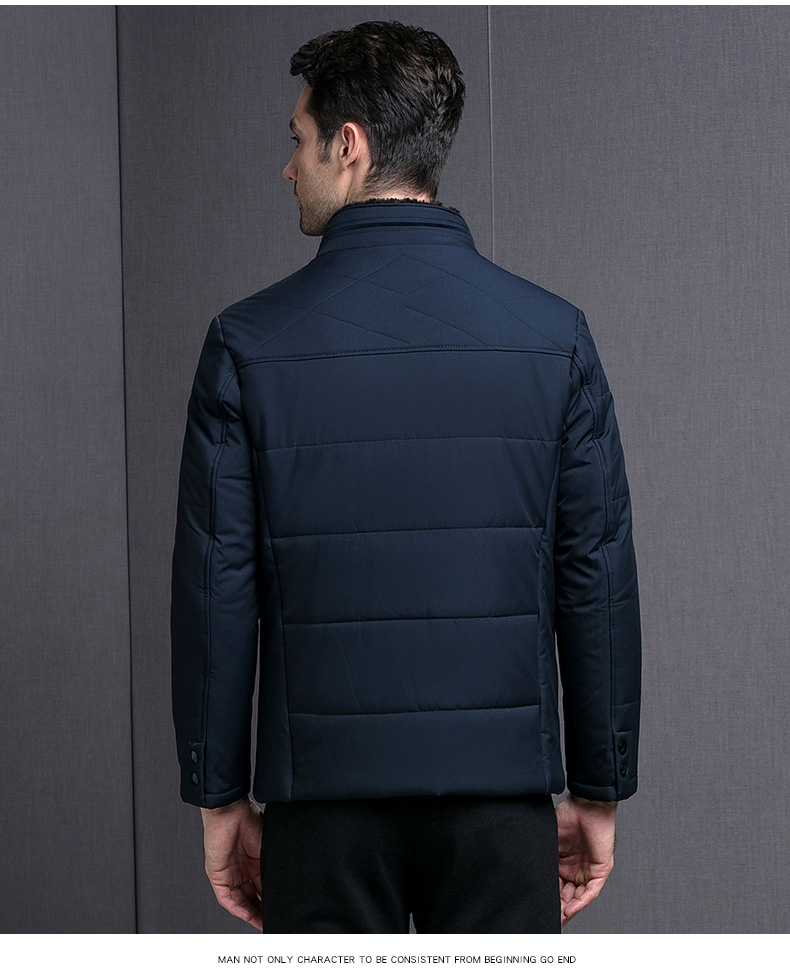 Áo khoác cotton nam mùa đông 40-50 tuổi mùa đông mới trung niên áo khoác nam trung niên quần áo cotton dày - Bông áo lót lông cho nam
