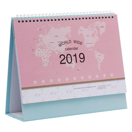 日历2019年历创意简约小清新办公摆件定制月