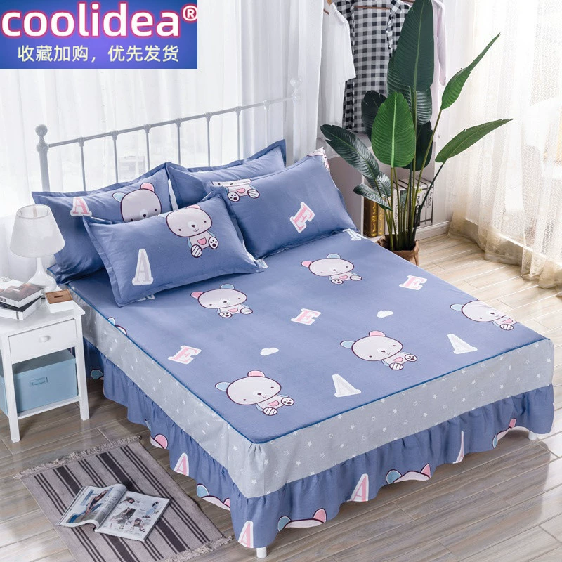 Cotton đơn giản 1,35 mét giường ngủ bìa giường hoạt hình phong cách công chúa 1,2 mét đơn giường trẻ em - Váy Petti