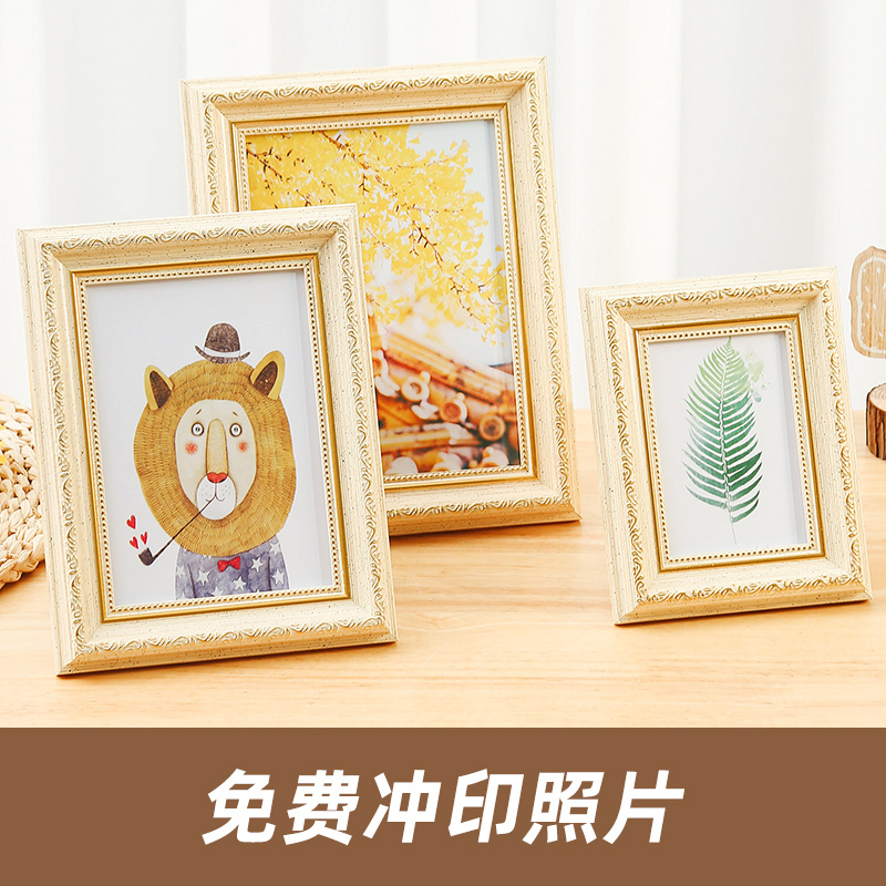 5678 inch European style wooden photo frame pendulum simple picture frame custom album ornament retro small fresh like frame