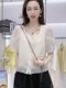 Lace Sheer Short-Sleeved Chiffon Blouse for Women, Summer 2025 New Style, Fashionable and Stylish, Petite Size, Tummy-Covering French Top