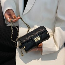 Premium sense Lingge small bag womens 2022 new fashion fashion chain one-shoulder cross-body bag leather versatile cylinder bag