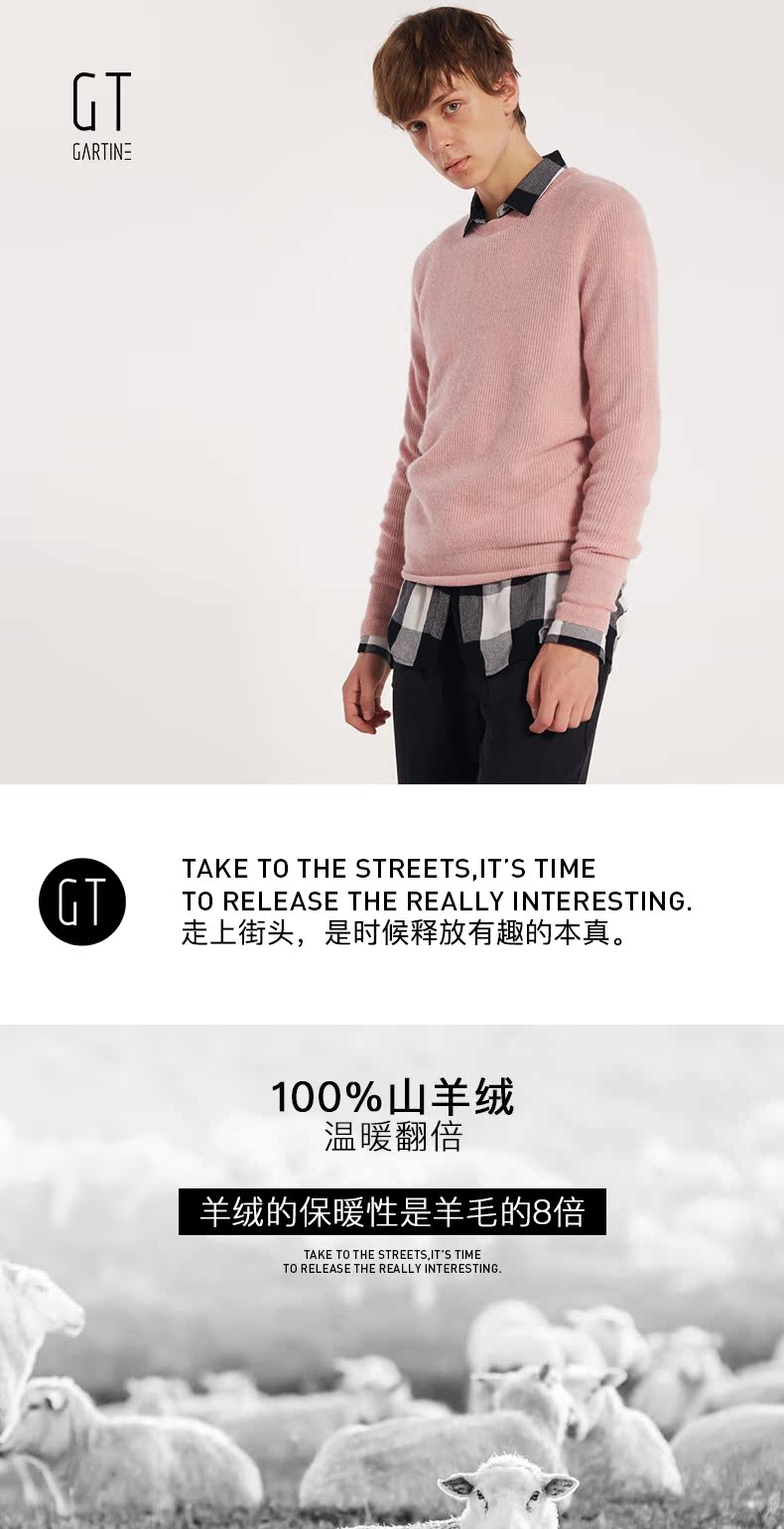 GT Saturni Nam 100% Tinh Khiết Cashmere Áo Len Mùa Đông Vòng Cổ Áo Mỏng Áo Thun Nam Áo Len