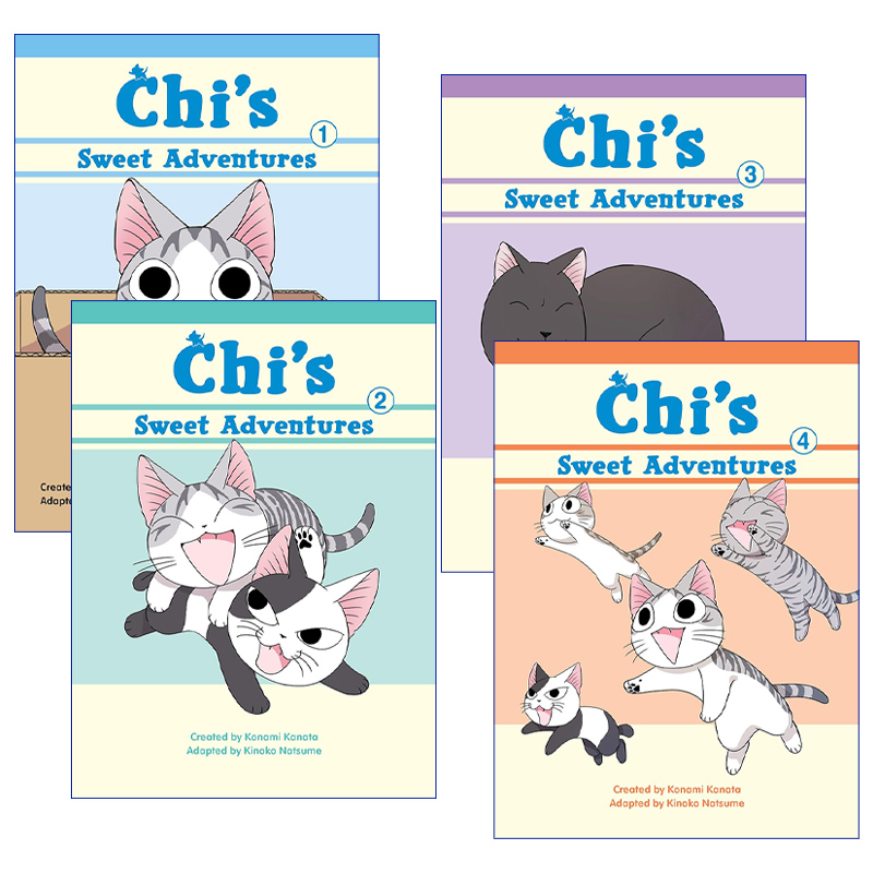 English Original Version Chi's Sweet Adventures 4-Volume Set Cheese Cat Japanese Manga Konami Kanata Hubei Beyond English Edition Imported English Original Books
