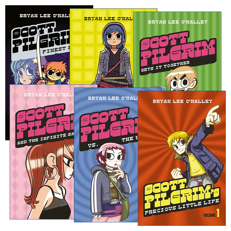 Original Edition of Scott Pilgrim Comics Volumes 1-6 by Bryan Lee O'Malley, English Version, Imported English Original Books