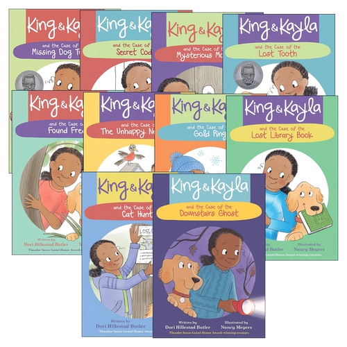 Оригинальный английский King & Kayla Серия King & Kayla, 10 томов. Премия доктора Сьюза. Детская глава. Книга-мост. Нэнси Мейерс. Дело о призраке внизу. Дело о потерянном собачьем корме. Английская версия. Импортированные оригинальные книги.