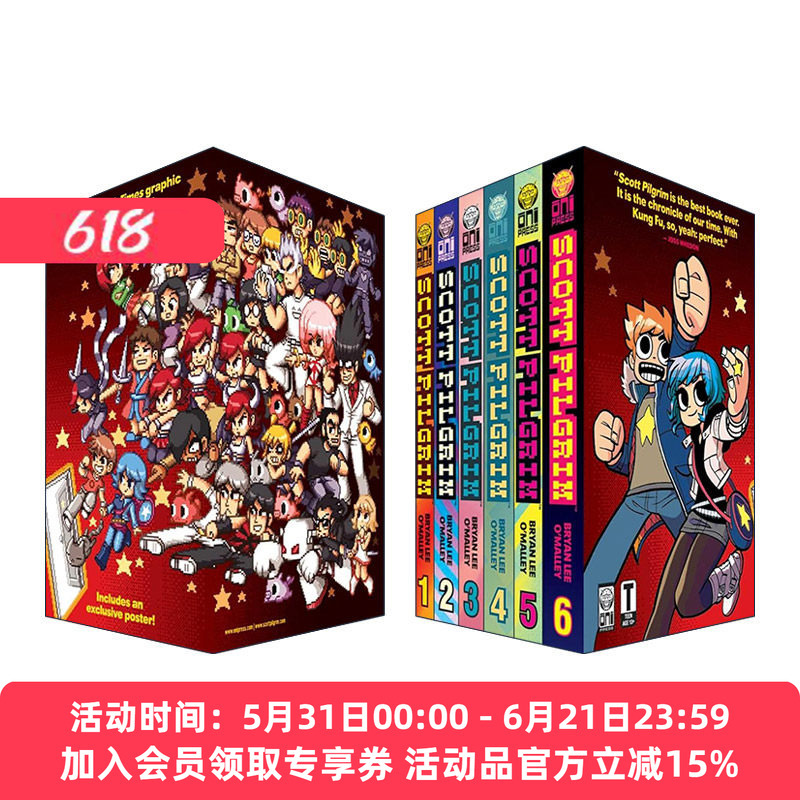 English Original Version of Scott Pilgrim Precious Little Box Set, 6 Volumes in a Box with Poster, English Edition, Imported Original English Books English Original Version of Scott Pilgrim Precious Little Box Set, 6 Volumes in a Box with Poster, English Edition, Imported Original English Books