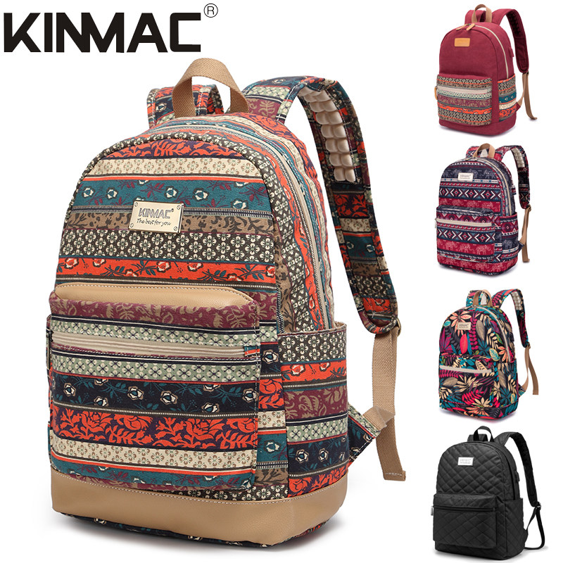 European and American Retro College Wind Laptop Large Capacity Travel Double Shoulder Backpack Students Printed Schoolbags Male And Female Tide