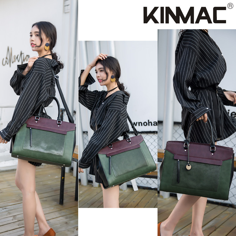 New fashion official document file tote bag notebook computer portable shoulder messenger bag female carry leather all-match 13