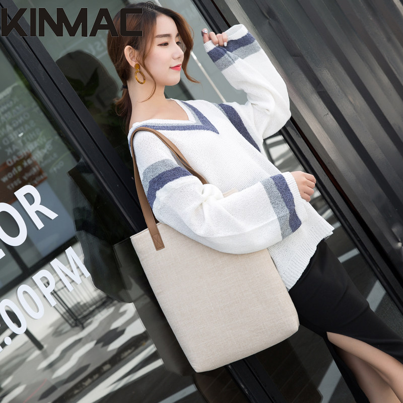 Japan and South Korea small fresh casual bag women's one-shoulder messenger bag student large-capacity portable notebook computer cotton and linen bag