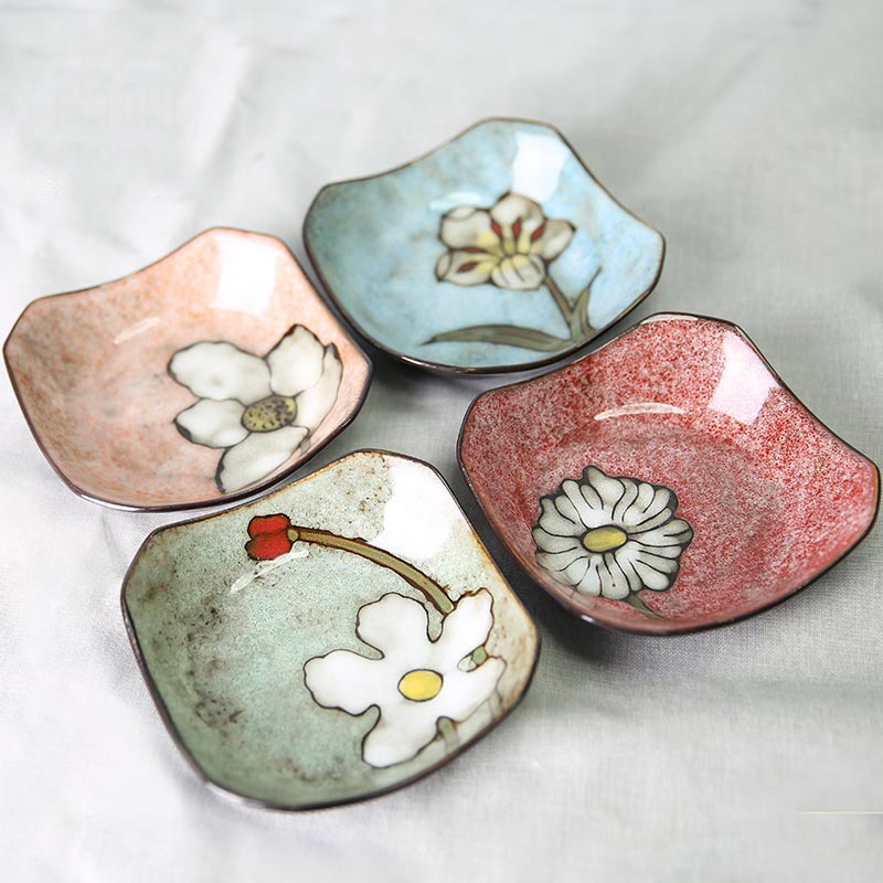 Korean yuquan 】 【 hand - made dishes rice bowls a single large rainbow such use ceramic tableware dish dish dish home side dish