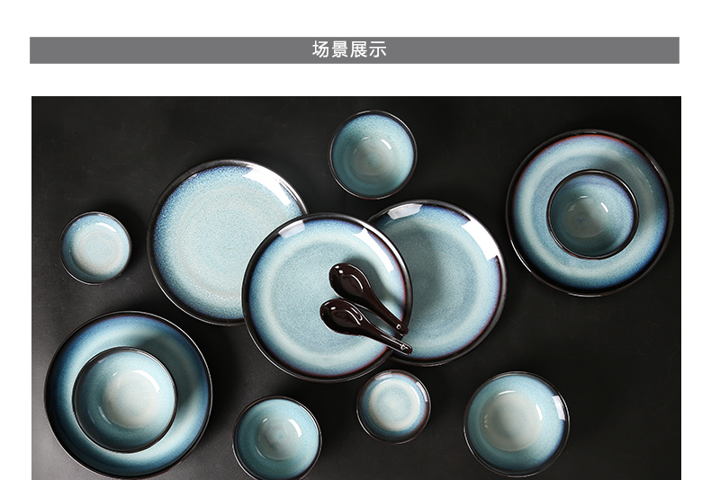 Spring rain yuquan 】 【 Korean ceramic dishes suit household tableware bowl dish dish Japanese dishes