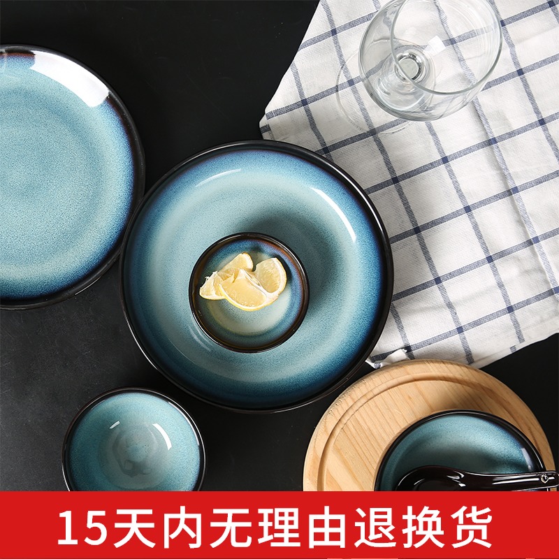 Spring rain yuquan 】 【 Korean ceramic dishes suit household bowl dish plate tableware tableware suit eating the food