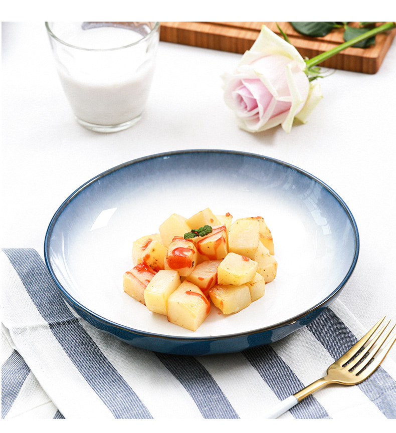 Green lotus yuquan 】 【 contracted tableware suit European home dishes Chinese dishes ceramics tableware