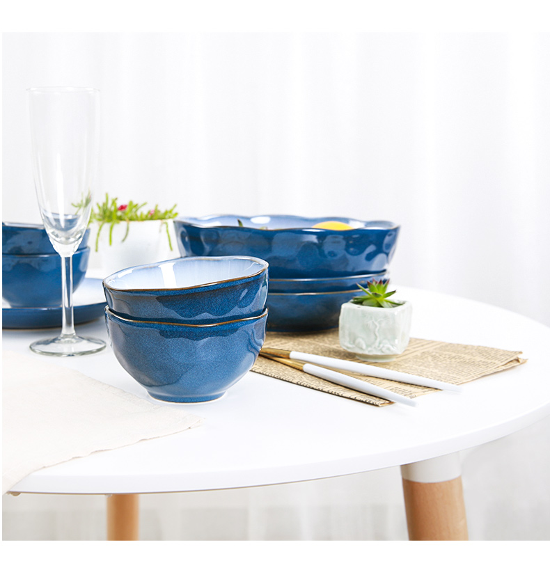 Green lotus yuquan 】 【 contracted tableware suit European home dishes Chinese dishes ceramics tableware