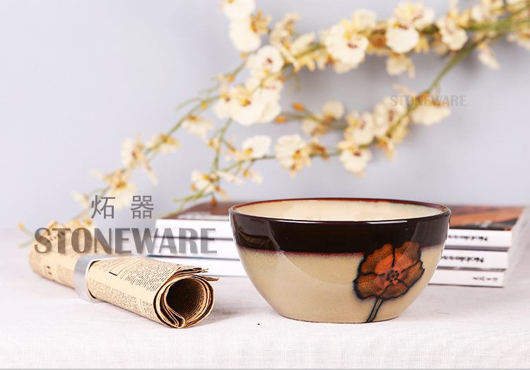 Flowers yuquan 】 【 's note series stoneware ceramic bowl of rice bowls salad bowl 6 inches