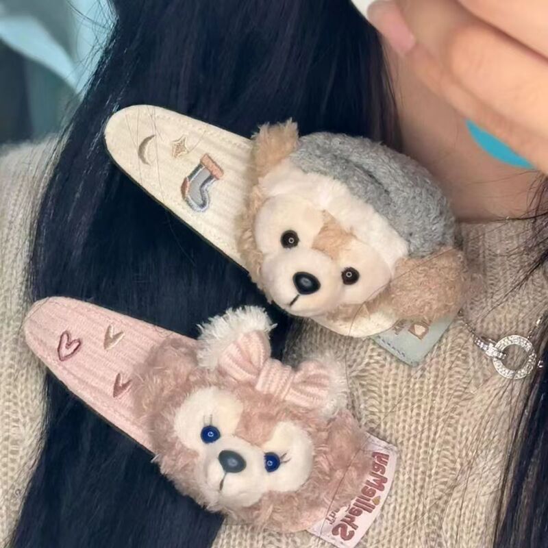 New Style Lazy Shirley and Duffy Bear Hair Clip, Plush Cute Cartoon Doll Hair Accessory, Bobby Pin for Girls