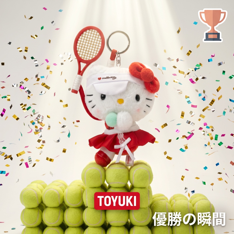 Toyuki Tennis Campus Series Vibrant Red Kitty Cat Fresh Pendant Sports Plush Doll Gift Toyuki Tennis Campus Series Vibrant Red Kitty Cat Fresh Pendant Sports Plush Doll Gift