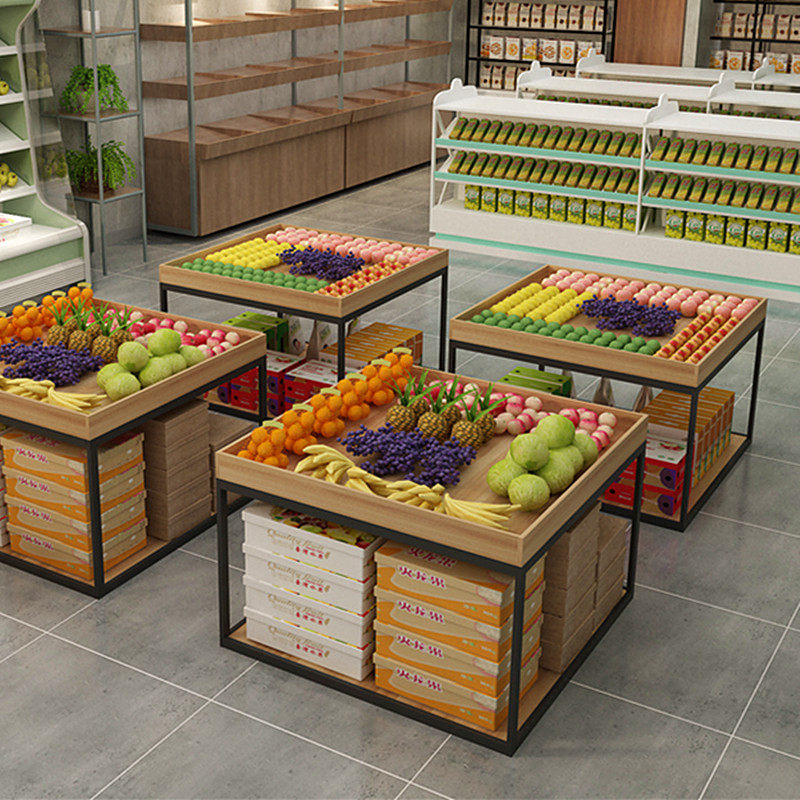 Water Fruit Shop Shelf shelves Show shelves Island Promotion Desk Supermarket Boutique Shelves Convenience Store Display Case double decker