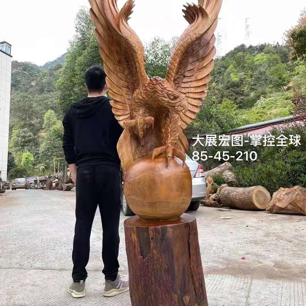 Fragrant Camphor Wood Root Carving Swing Piece Large Macro Spread Eagle Animal Wood Engraving Craft Gift Pendulum Decoration Red Wood Decoration Flowers Pear Wood Home