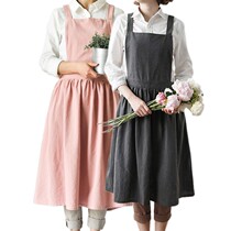 Nordic cotton simple Korean fashion cotton apron kitchen baking apron female bib studio clothing coffee shop