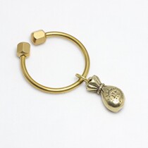Brass Jufu Jifu bag keychain pendant creative hand woven keychain men and women car key receiver