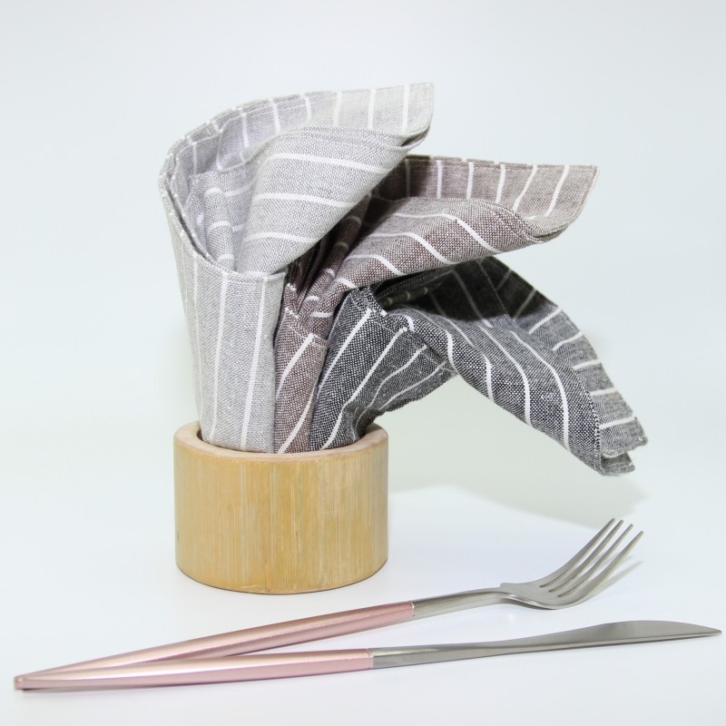 Handmade cotton and linen striped meal mat coaster pastoral style fabric insulation mat western food cloth tea towel anti-skid mat