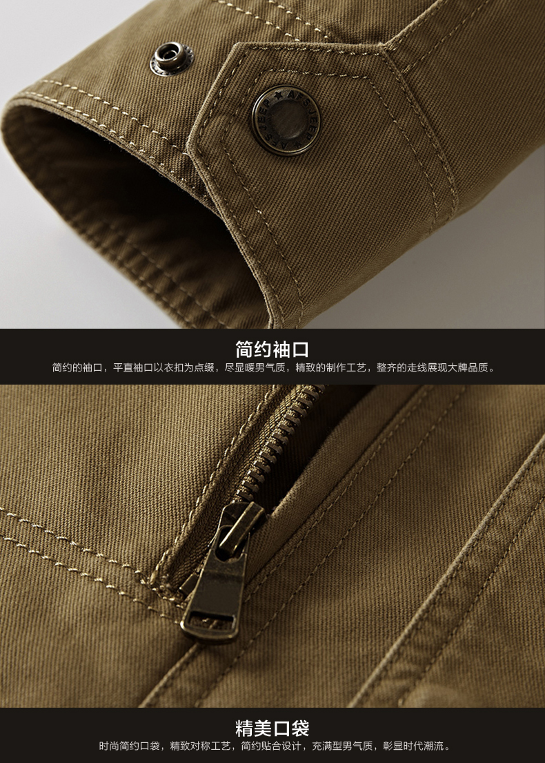 Battlefield Jirong dụng cụ áo khoác nam mùa thu đông cotton lỏng kinh doanh áo khoác trung niên giản dị áo khoác bố mẫu áo khoác nam đẹp 2019