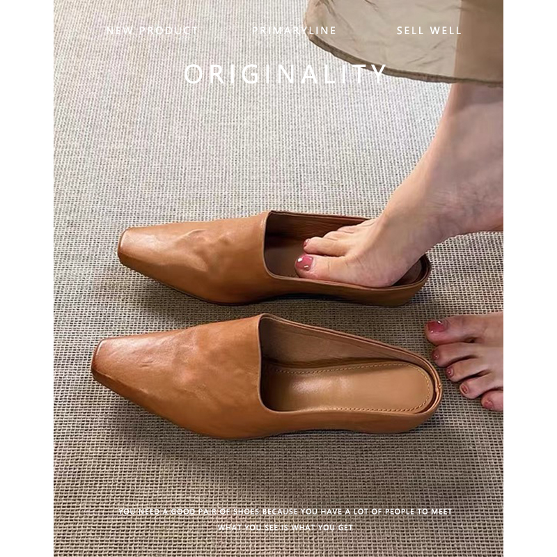 Sheepskin Version~Genuine Leather Minimalist Style Lazy Slip-On Mules for Women, Comfortable and Easy to Wear Outdoor Mule Sandals Sheepskin Version~Genuine Leather Minimalist Style Lazy Slip-On Mules for Women, Comfortable and Easy to Wear Outdoor Mule Sandals