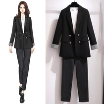 Early autumn suit suit women 2020 new fashion foreign temperament Imperial sister goddess fan light mature wind autumn two-piece set