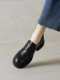 Original High-End Version, Extremely Comfortable soft sole Ultra-Soft Sheepskin Retro Chunky Heel Loafers for Women, Thick-Soled Round-Toe Shoes