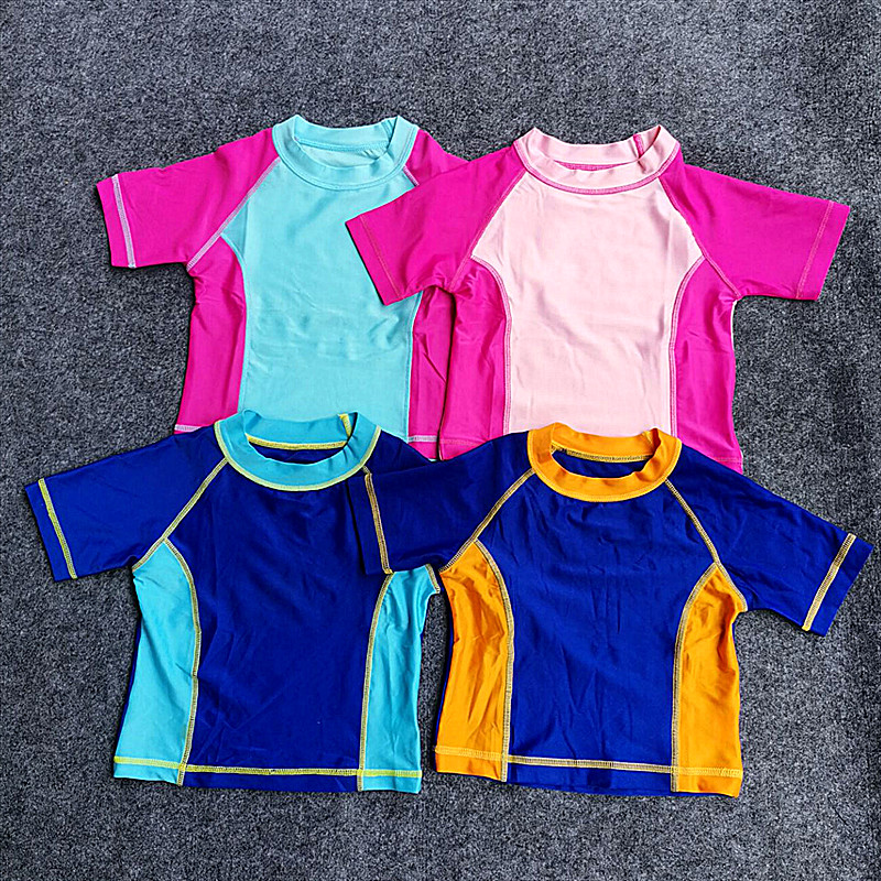 Foreign trade children's swimsuit boys' split tops single piece girls 2-8 years old small middle children's sunscreen quick-drying swimsuits